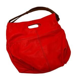 Barr & Barr New York Red Pebble Leather Handbag Purse